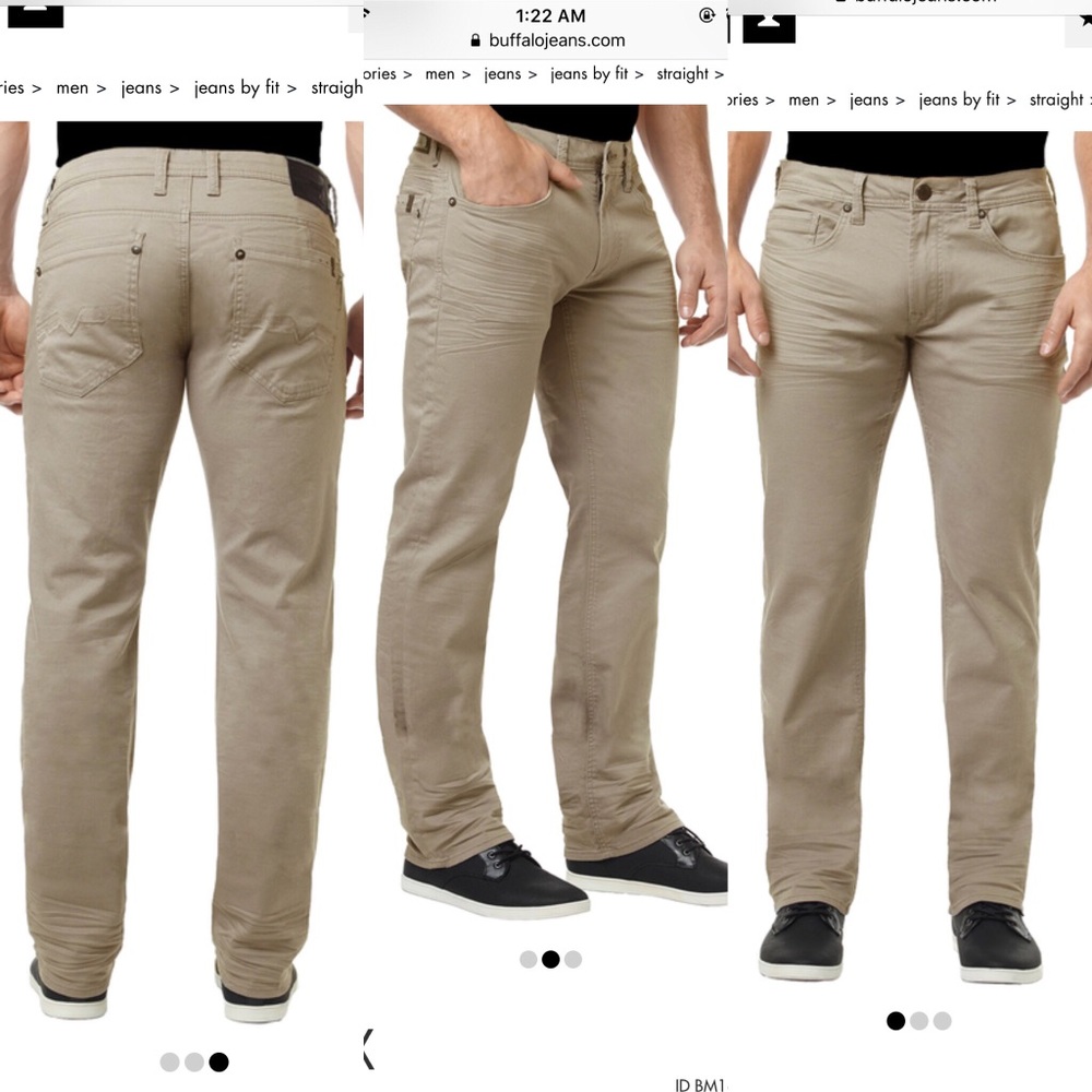 Buffalo six-x khaki slim straight stretch